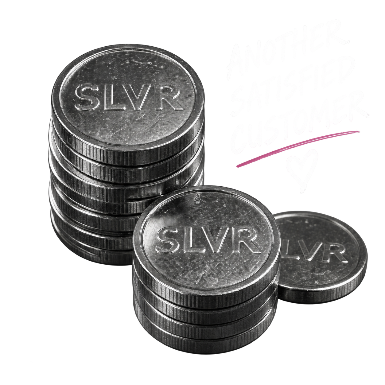 SLVR coin stacks — another satisfied customer